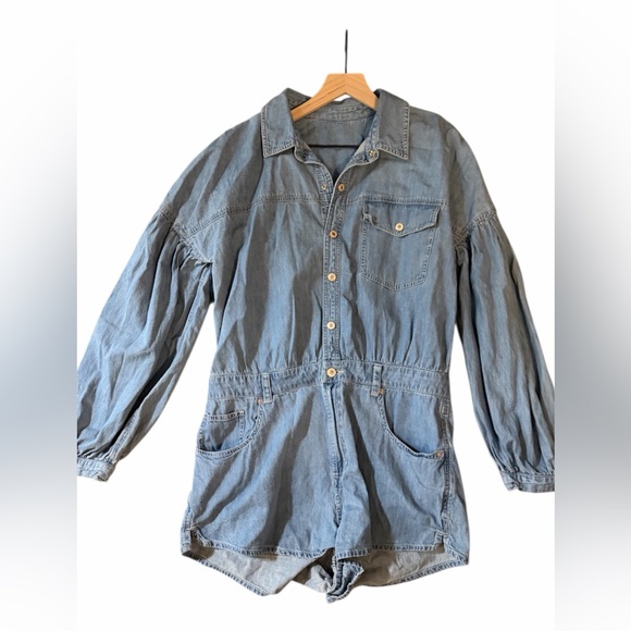 Free People/We The Free Zodiac Chambray One-Piece - Picture 4 of 8